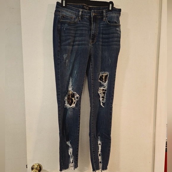 Judy Blue Denim - Judy blue leopard patchwork skinny jeans size 9